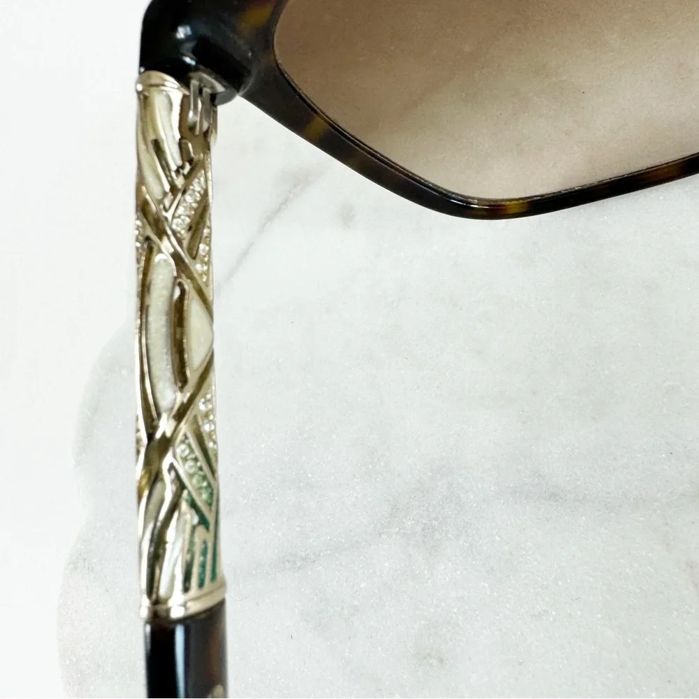 Bvlgari Tortoiseshell Cat Eye Sunglasses with Brown Gradient Lenses
